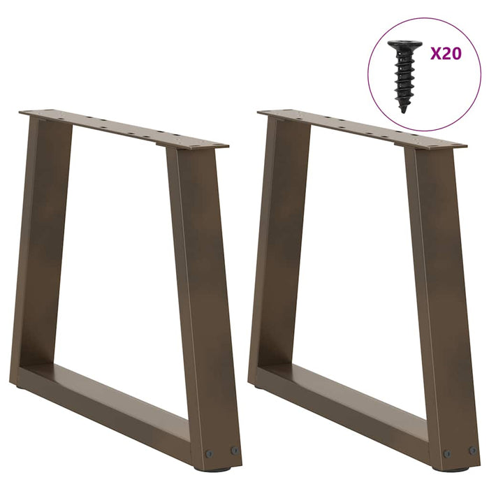 Picioare pentru măsuță de cafea în formă de V, 2 buc., oțel natural, 50x(42-43,3) cm WALTI