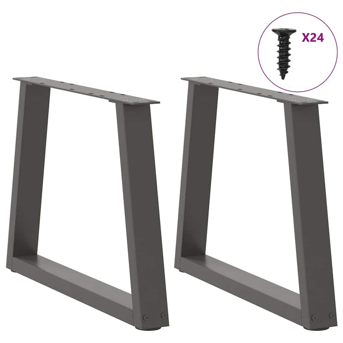 Picioare pentru măsuță de cafea în formă de V, 2 buc., antracit, 60x(42-43,3) cm, oțel WALTI
