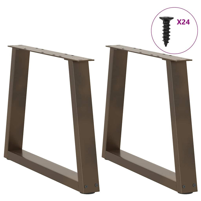 Picioare pentru măsuță de cafea în formă de V, 2 buc., oțel natural, 60 x (42-43,3) cm WALTI