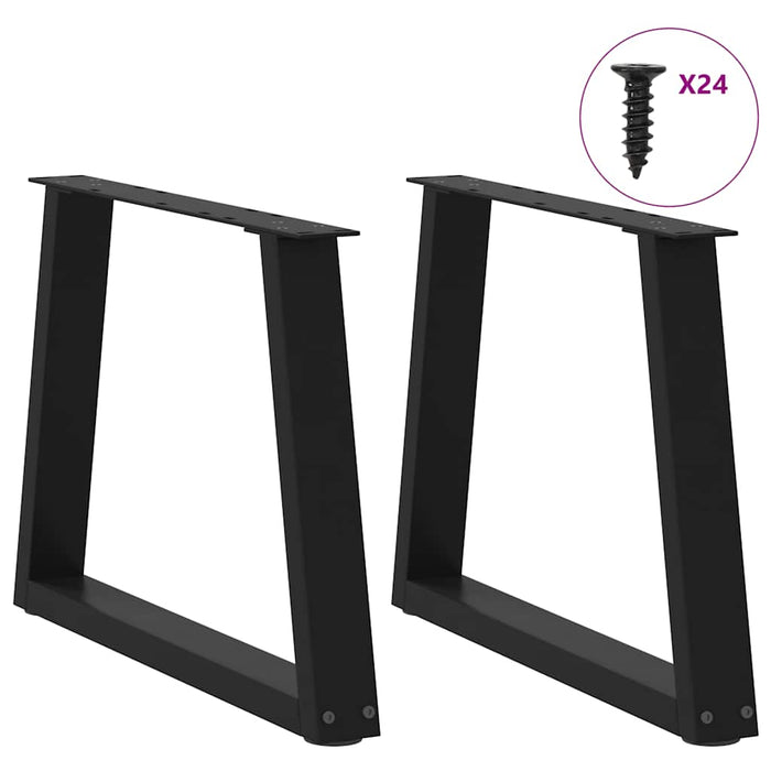 Picioare pentru măsuță de cafea în formă de V, 2 buc., negru, 70x(42-43,3) cm, oțel WALTI