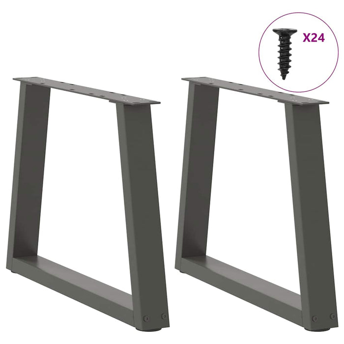 Picioare pentru măsuță de cafea în formă de V, 2 buc., antracit, 70x(42-43,3) cm, oțel WALTI