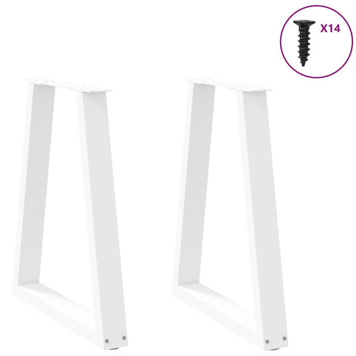 Picioare de masă în formă de V, 2 buc., alb, 50x(72-73,3) cm, oțel - WALTI WALTI