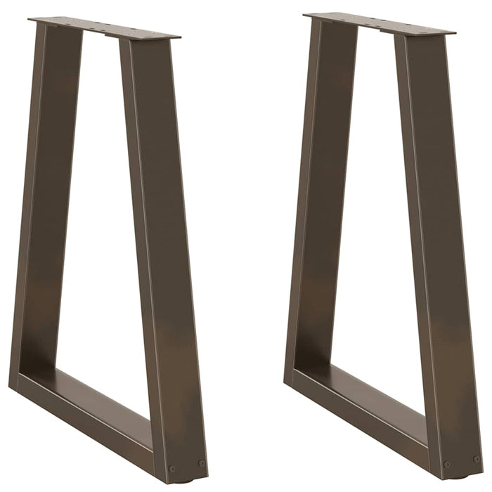 Picioare de masă în formă de V, 2 buc., oțel natural, 50x(72-73,3) cm - WALTI WALTI