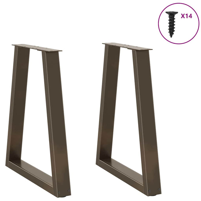 Picioare de masă în formă de V, 2 buc., oțel natural, 50x(72-73,3) cm - WALTI WALTI