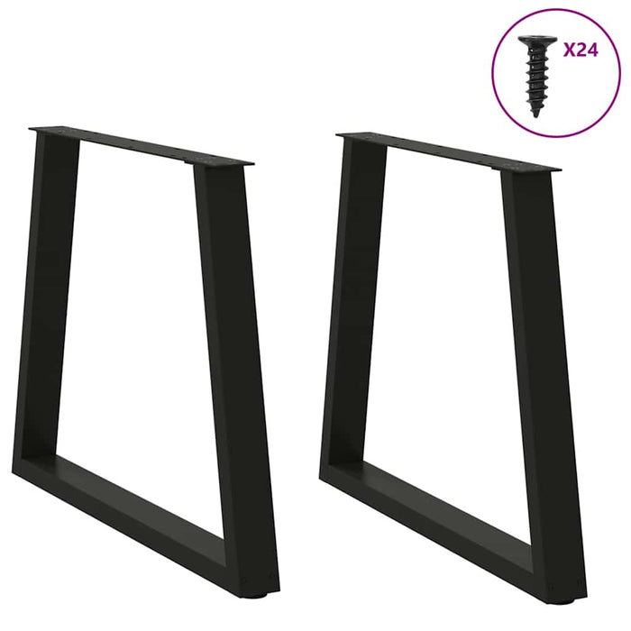Picioare de masă în formă de V, 2 buc., negru, 70x(72-73,3) cm, oțel WALTI