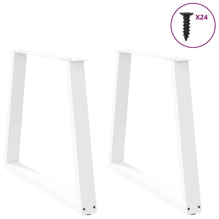Picioare de masă în formă de V, 2 buc., alb, 70x(72-73,3) cm, oțel - WALTI WALTI