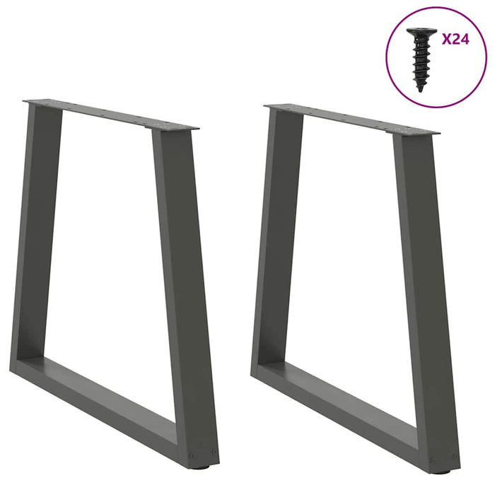 Picioare de masă în formă de V, 2 buc., antracit, 70x(72-73,3) cm, oțel WALTI