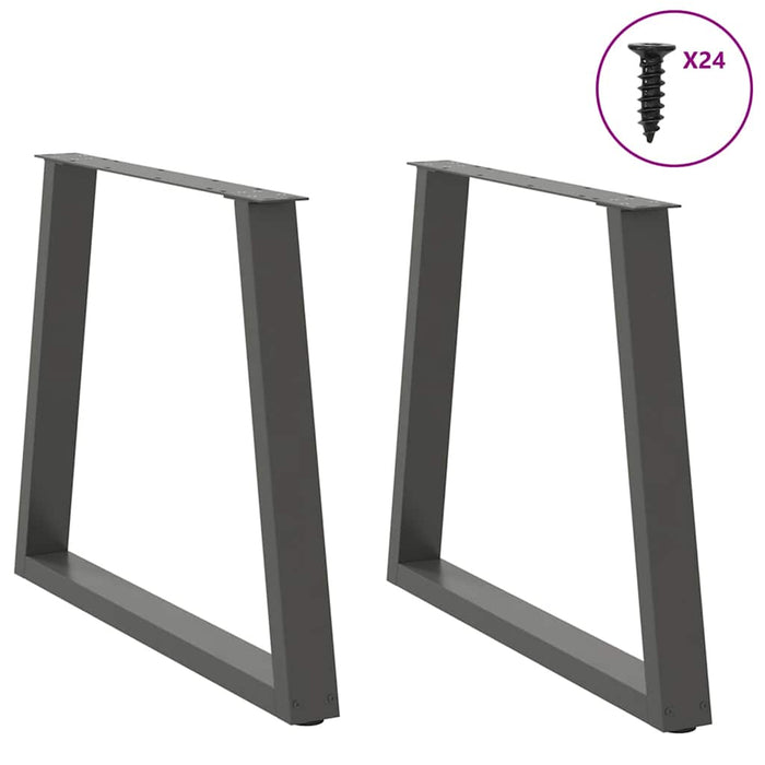Picioare de masă în formă de V, 2 buc., antracit, 80x(72-73,3) cm, oțel WALTI