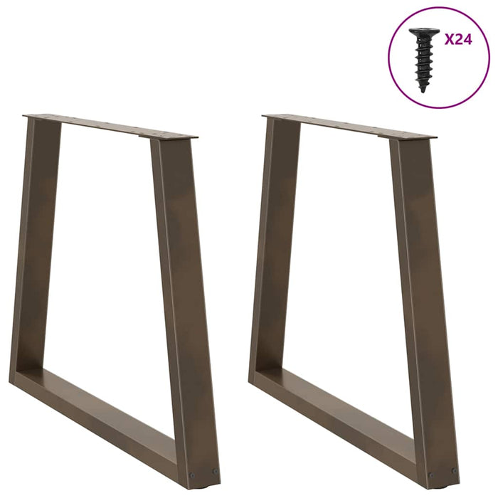 Picioare de masă în formă de V, 2 buc., oțel natural, 80x(72-73,3) cm WALTI