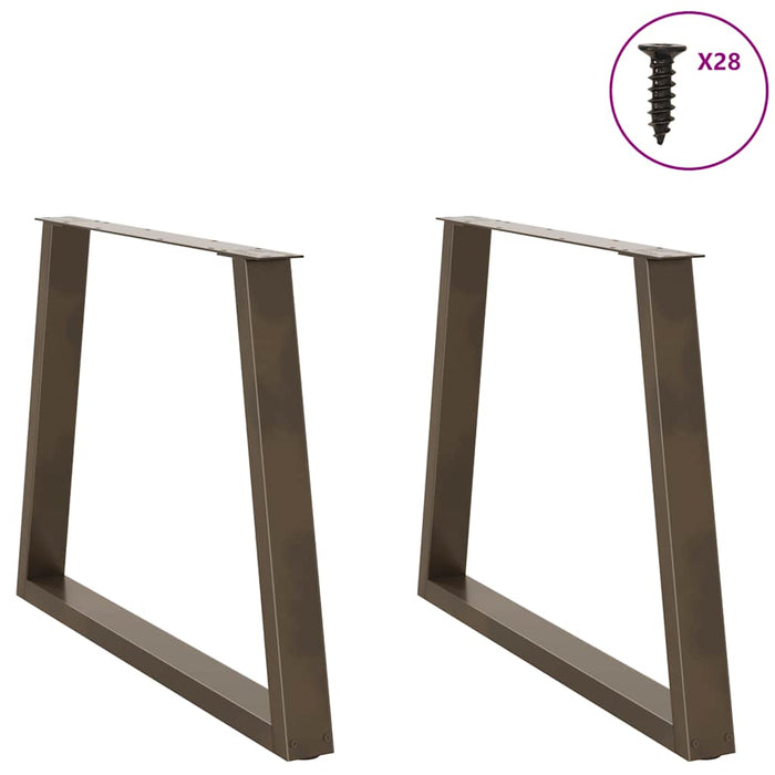 Picioare de masă în formă de V, 2 buc., oțel natural, 90 x (72-73,3) cm WALTI