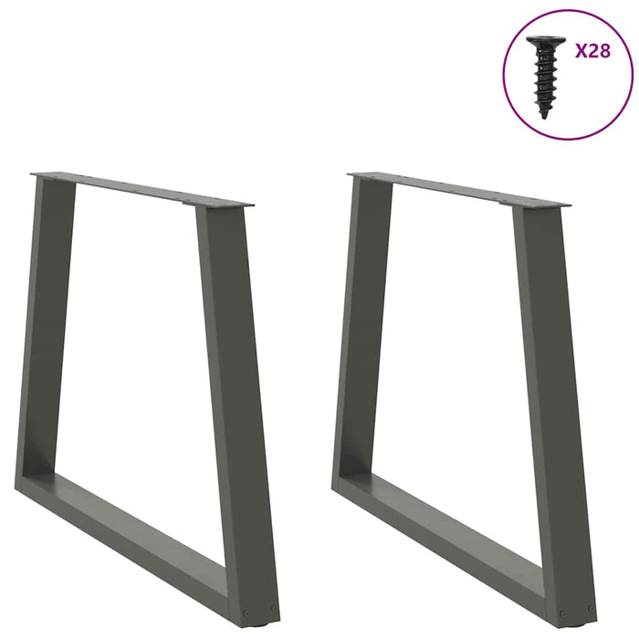 Picioare de masă în formă de V, 2 buc., antracit, 100x(72-73,3) cm, oțel WALTI