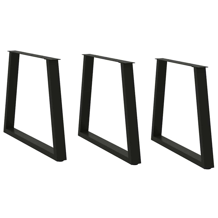 Picioare de masă în formă de V, 3 buc., negru, 70x (72-73,3) cm, oțel WALTI