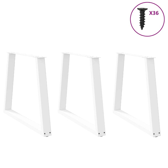 Picioare de masă în formă de V, 3 buc., alb, 70x (72-73,3) cm, oțel WALTI