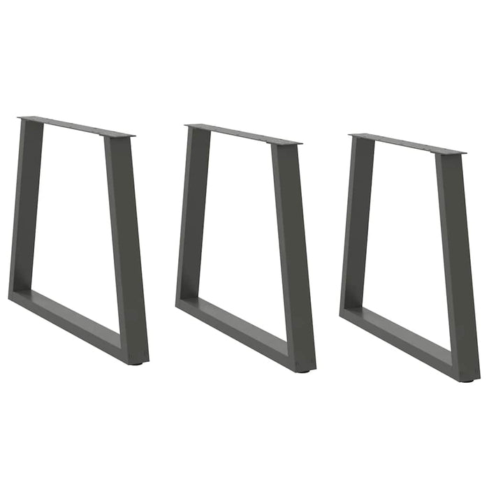 Picioare de masă în formă de V, 3 buc., antracit, 70x(72-73,3) cm, oțel WALTI