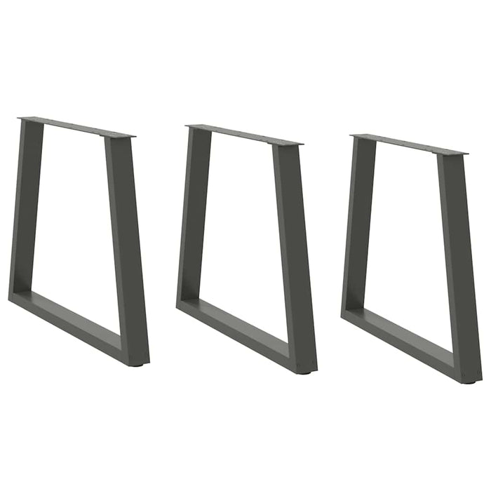 Picioare de masă în formă de V, 3 buc., antracit, 80x(72-73,3) cm, oțel - WALTI WALTI