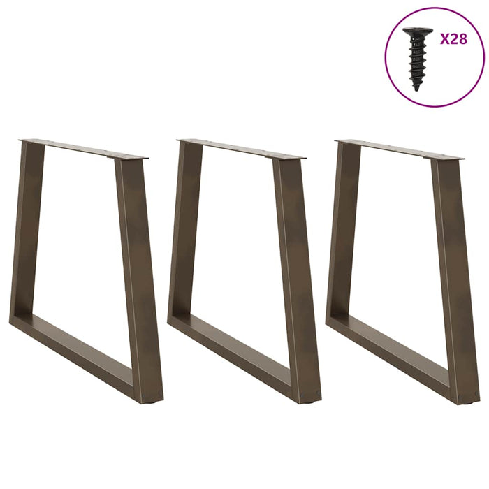 Picioare de masă în formă de V, 3 buc., oțel natural, 90 x (72-73,3) cm WALTI