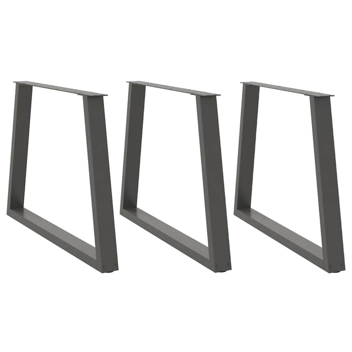 Picioare de masă în formă de V, 3 buc., antracit, 100x(72-73,3) cm, oțel WALTI