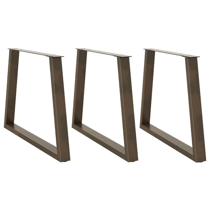 Picioare de masă în formă de V, 3 buc., oțel natural, 100 x (72-73,3) cm WALTI