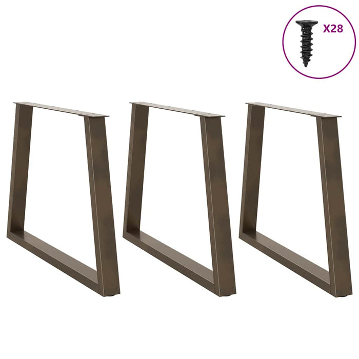 Picioare de masă în formă de V, 3 buc., oțel natural, 100 x (72-73,3) cm WALTI