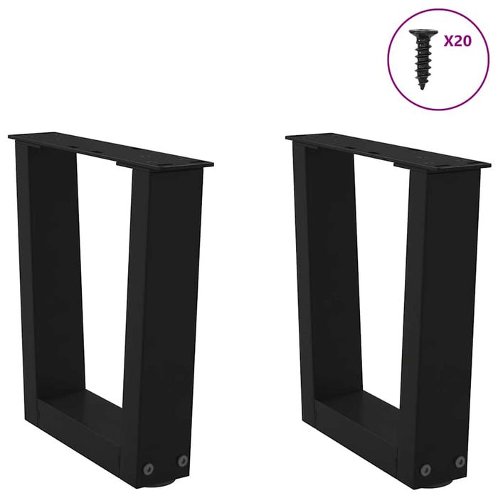 Picioare pentru măsuță de cafea în formă de V, 2 buc., negru, 40x(30-31,3) cm, oțel WALTI