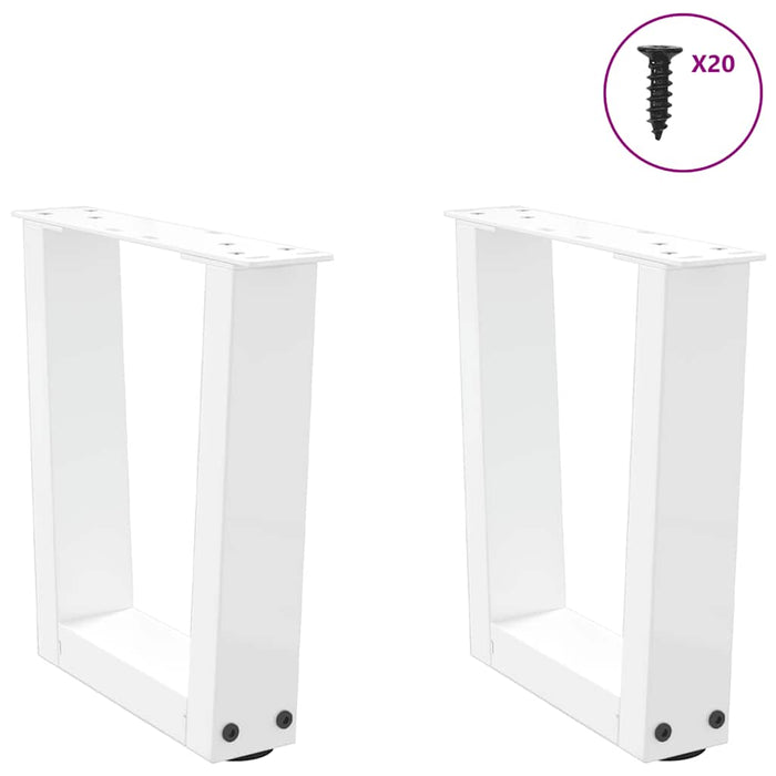 Picioare pentru măsuță de cafea în formă de V, 2 buc., alb, 40x(30-31,3) cm, oțel WALTI