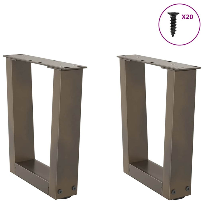 Picioare pentru măsuță de cafea în formă de V, 2 buc., oțel natural, 40x(30-31,3) cm WALTI