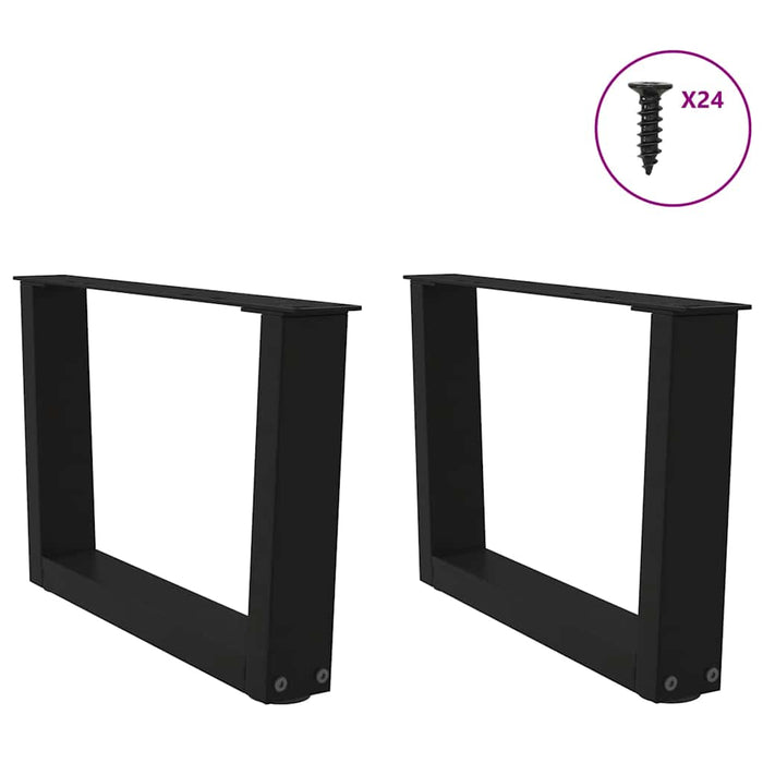 Picioare pentru măsuță de cafea în formă de V, 2 buc., negru, 50x(30-31,3) cm, oțel WALTI