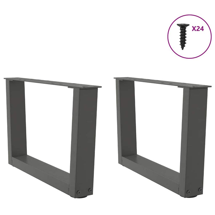 Picioare pentru măsuță de cafea în formă de V, 2 buc., antracit, 50x(30-31,3) cm, oțel WALTI
