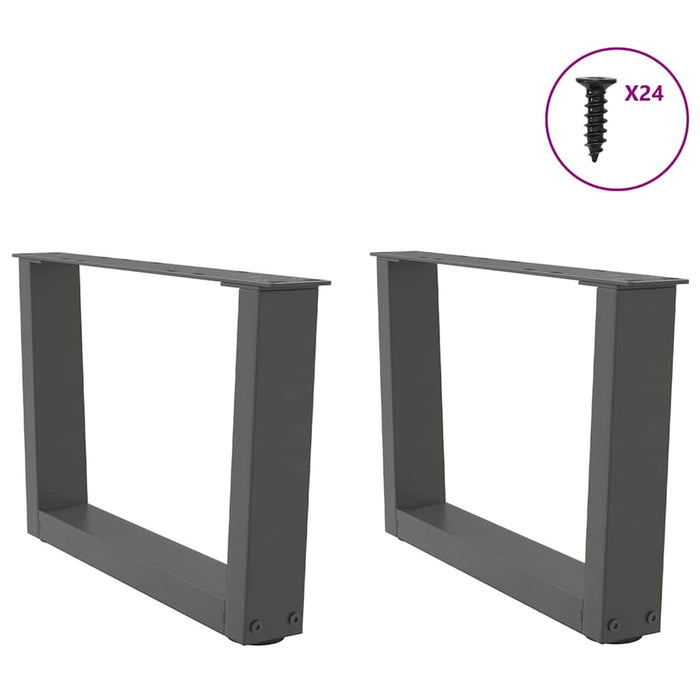 Picioare pentru măsuță de cafea în formă de V, 2 buc., antracit, 60x(30-31,3) cm, oțel WALTI