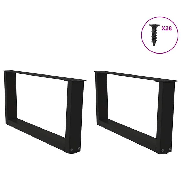 Picioare pentru măsuță de cafea în formă de V, 2 buc., negru, 70x(30-31,3) cm, oțel WALTI