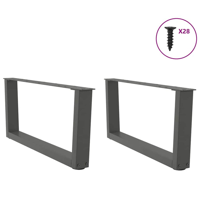 Picioare pentru măsuță de cafea în formă de V, 2 buc., antracit, 70x(30-31,3) cm, oțel WALTI