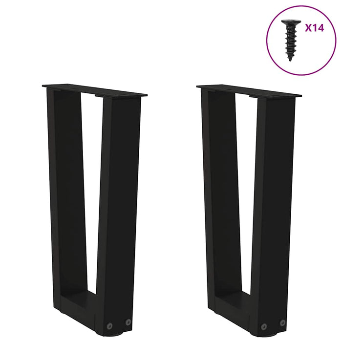 Picioare pentru măsuță de cafea în formă de V, 2 buc., negru, 28x (42-43,3) cm, oțel WALTI
