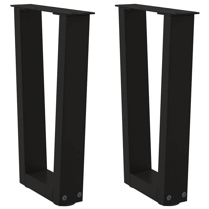 Picioare pentru măsuță de cafea în formă de V, 2 buc., negru, 38x (42-43,3) cm, oțel WALTI