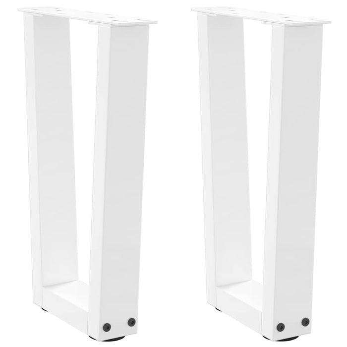 Picioare pentru măsuță de cafea în formă de V, 2 buc., alb, 38x(42-43,3) cm, oțel WALTI