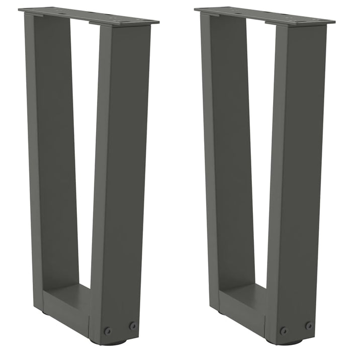 Picioare pentru măsuță de cafea în formă de V, 2 buc., antracit, 38x(42-43,3) cm, oțel WALTI