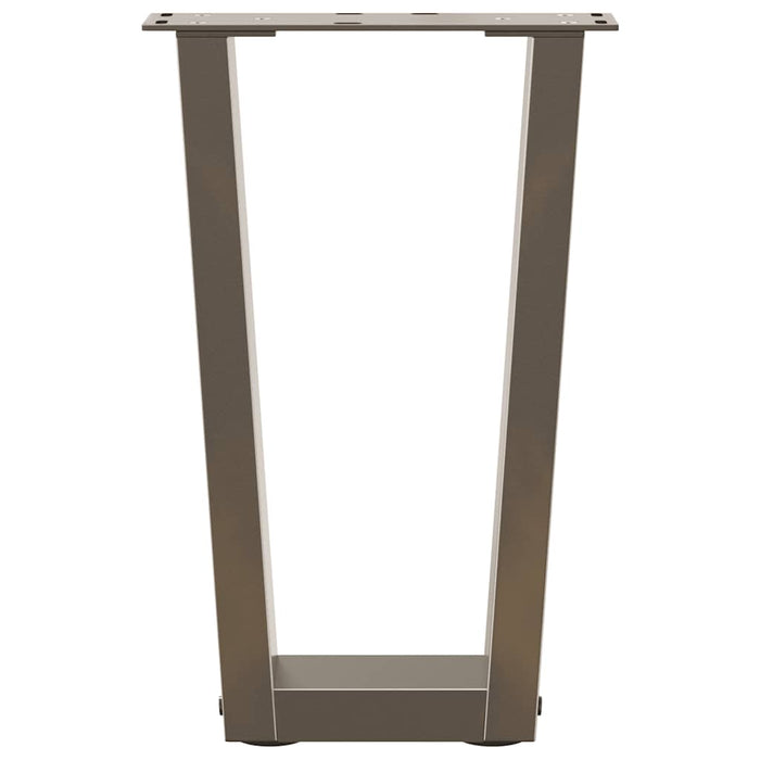 Picioare pentru măsuță de cafea în formă de V, 2 buc., oțel natural, 38x(42-43,3) cm WALTI
