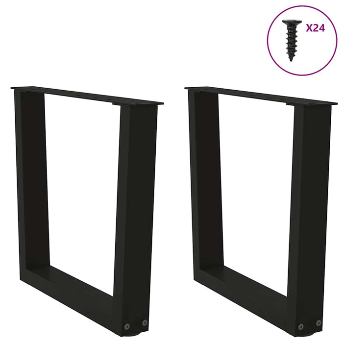 Picioare pentru măsuță de cafea în formă de V, 2 buc., negru, 50x(42-43,3) cm, oțel WALTI