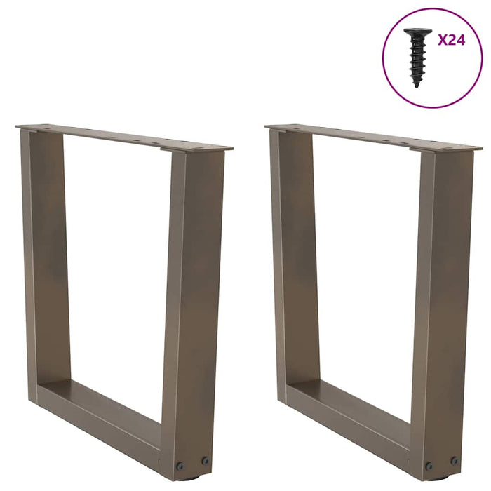 Picioare pentru măsuță de cafea în formă de V, 2 buc., oțel natural, 50x(42-43,3) cm WALTI