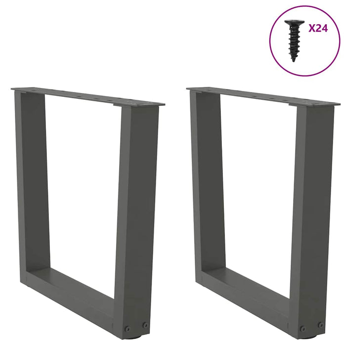 Picioare pentru măsuță de cafea în formă de V, 2 buc., antracit, 60x(42-43,3) cm, oțel WALTI