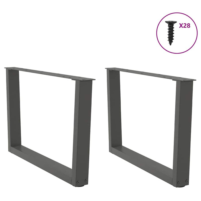 Picioare pentru măsuță de cafea în formă de V, 2 buc., antracit, 70x(42-43,3) cm, oțel WALTI