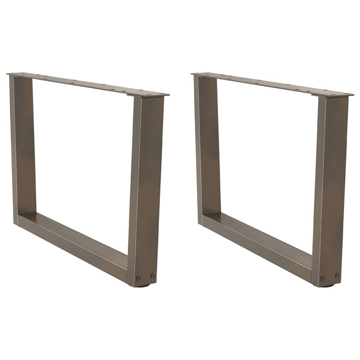 Picioare pentru măsuță de cafea în formă de V, 2 buc., oțel natural, 70x(42-43,3) cm WALTI