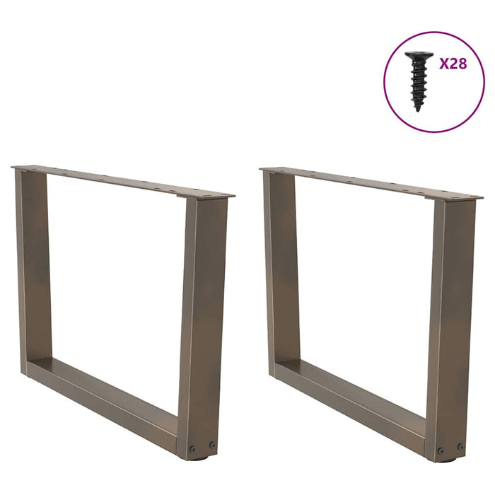 Picioare pentru măsuță de cafea în formă de V, 2 buc., oțel natural, 70x(42-43,3) cm WALTI