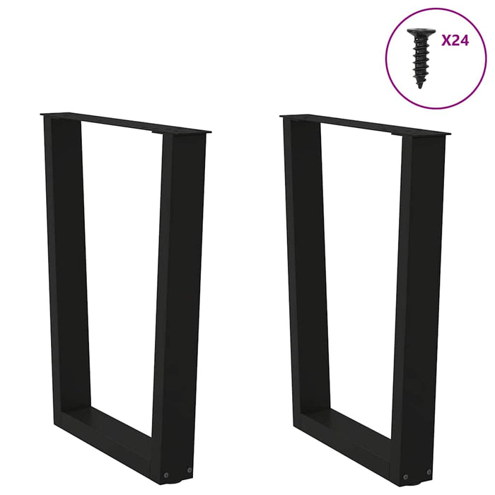 Picioare de masă în formă de V, 2 buc., negru, 60 x (72-73,3) cm, oțel WALTI