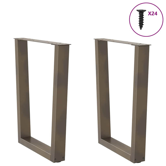 Picioare de masă în formă de V, 2 buc., oțel natural, 60 x (72-73,3) cm WALTI