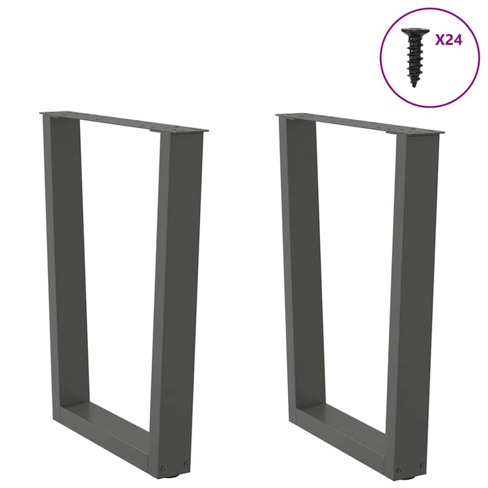 Picioare de masă în formă de V, 2 buc., antracit, 70x(72-73,3) cm, oțel WALTI
