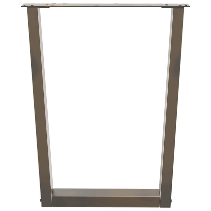 Picioare de masă în formă de V, 2 buc., oțel natural, 70x(72-73,3) cm - WALTI WALTI