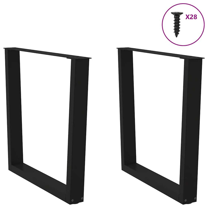 Picioare de masă în formă de V, 2 buc., negru, 80x(72-73,3) cm, oțel WALTI