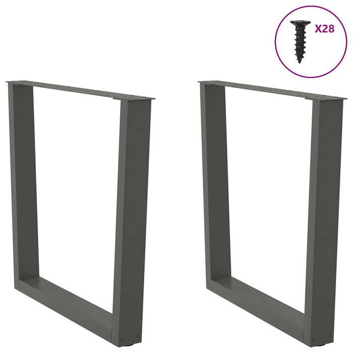 Picioare de masă în formă de V, 2 buc., antracit, 80x(72-73,3) cm, oțel WALTI