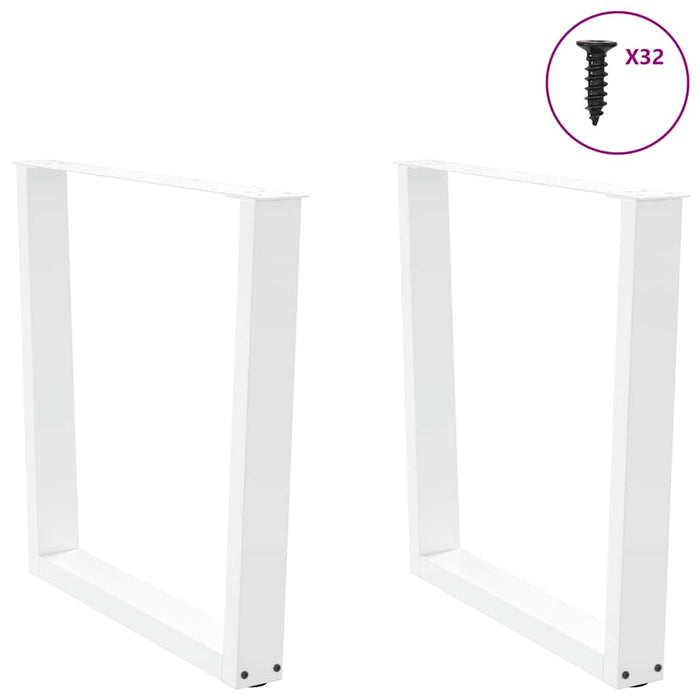 Picioare de masă în formă de V, 2 buc., alb, 90x (72-73,3) cm, oțel WALTI
