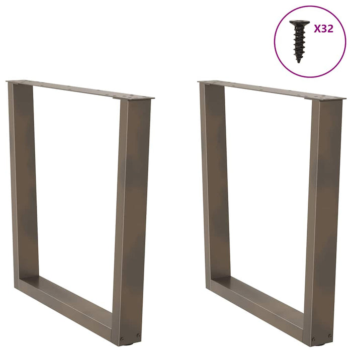 Picioare de masă în formă de V, 2 buc., oțel natural, 90 x (72-73,3) cm WALTI
